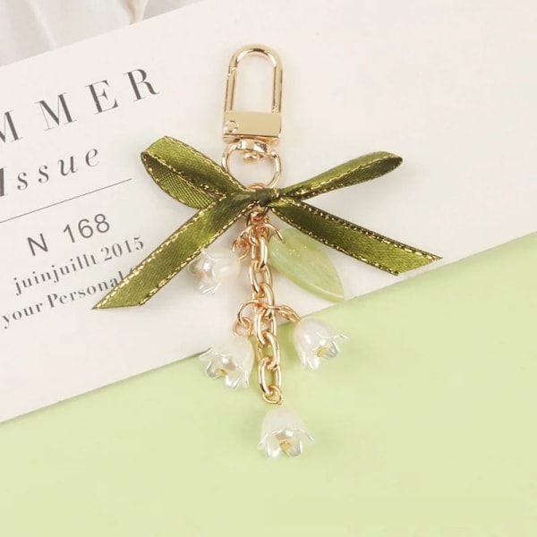 Grön Silk Phone Chain Pearl Phone Chain C C C