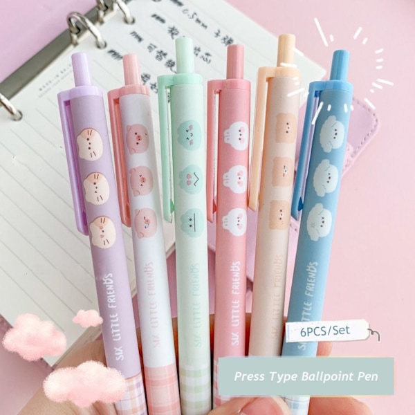 6 kpl/ SET kuulakärkikynällä Rollerball Pen geelikynät 6PCS/SET