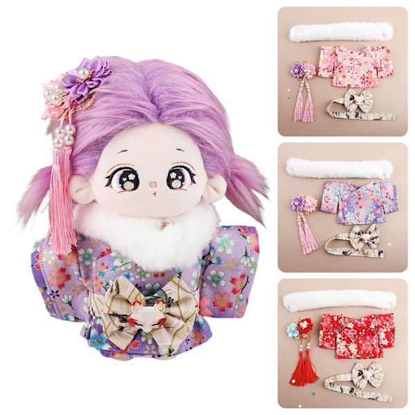 20cm Nukkevaatteet Kimono Yukata PINK Pink