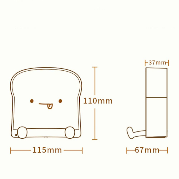Sarjakuva Toast Bread Nightlights STYLE C STYLE C Style C