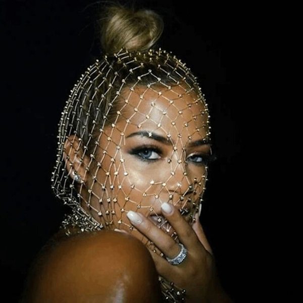 Rhinestone Headcover Shining Diamond Headwrap GULD gold