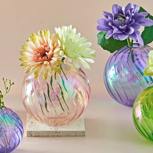 Innvendig glassvase Iriserende ballvaser LILLA M M purple M-M