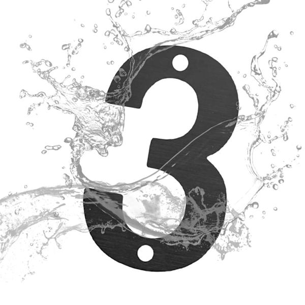 4 tommer/10 cm døretiket Nummermærke NUMMER 3 NUMMER 3 Number 3