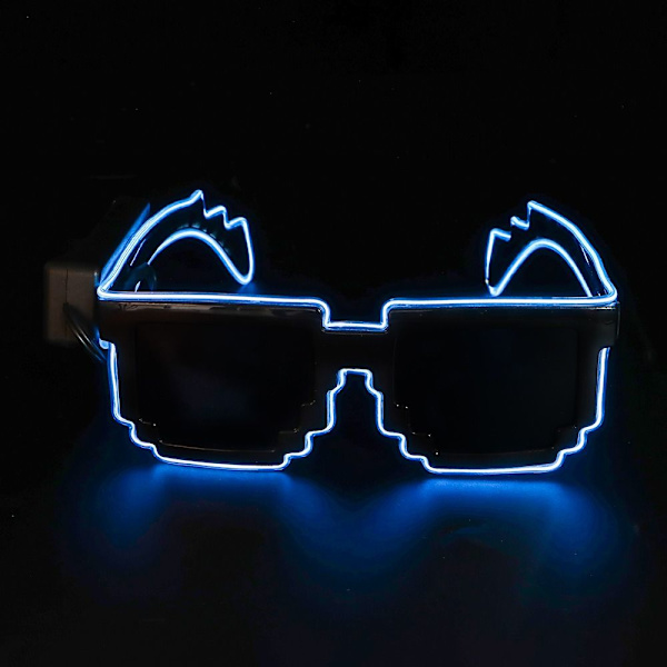 Mosaic LED Glasögon LED Light-up Glasögon Glow in the Dark WHITE White