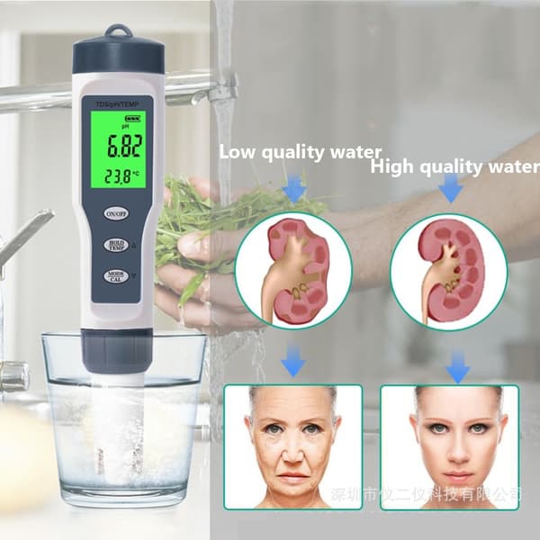 3 i 1 PH-måler PH/TDS/TEMP-måler Vandkvalitetsmonitortester