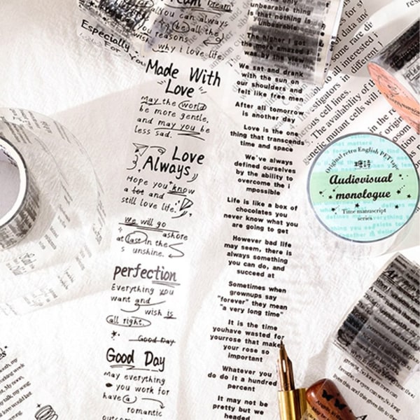 3 Stk Vintage Tape Letter Stickers C-3CM C-3CM C-3cm