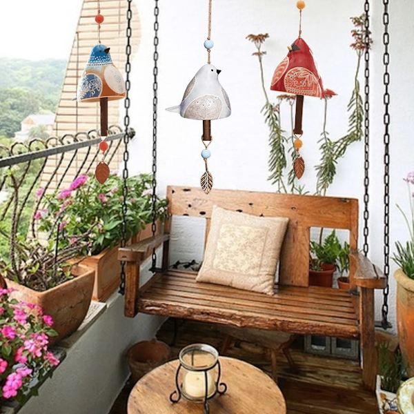 Fågel Wind Chime Wind Chimes RÖD Red