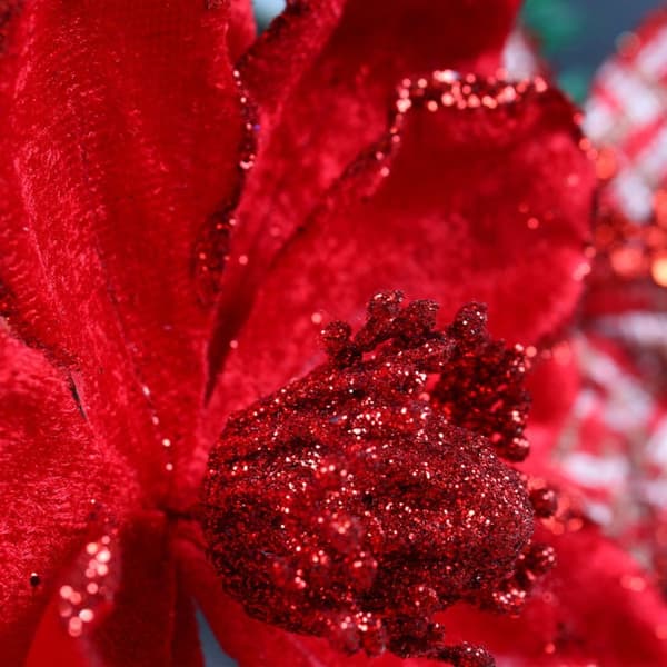 Glitter Juleblomster Artificial Floral Stake 2 2 2