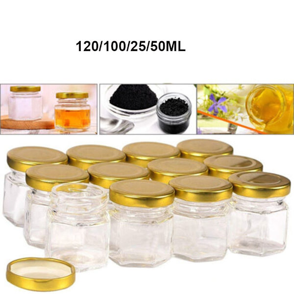 2stk syltetøjsglas lufttætte konserves GULD 50ML2STK 2STK Gold 50ml2Pcs-2Pcs