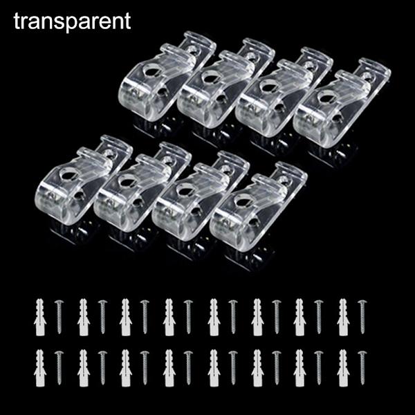 8 kpl Kiinnityskoukku Kiinteä pidike LÄPINÄKYVÄ transparent