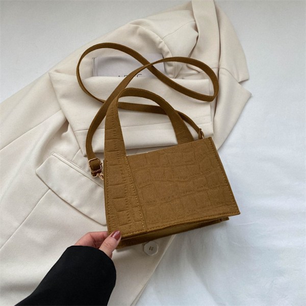 Messenger Shoulder Shopping Bag Ensfarget Filt Dame Håndveske green