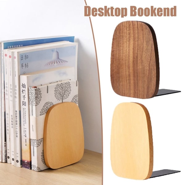 2 Stk Desktop Bogstøtte Art Book Stand SORT VALNØDDE TRÆ SORT Black Walnut Wood