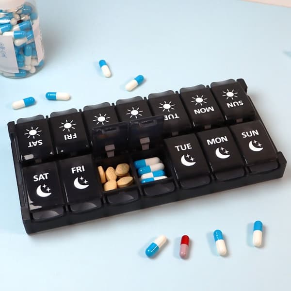 7Days Pill Box 14 Grids Weekly Medicine Container 2 2 2