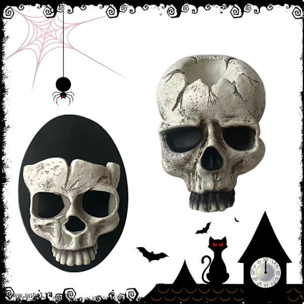 Skull-kynttilänjalka Halloween-kynttilänjalka 1 1 1