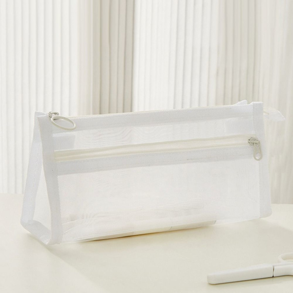 2 kpl Mesh Exam Paperilaukku Case VALKOINEN White