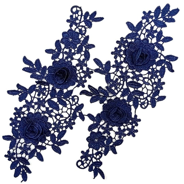 1 par broderilappar Sy på lappar MÖRKBLÅ Dark Blue