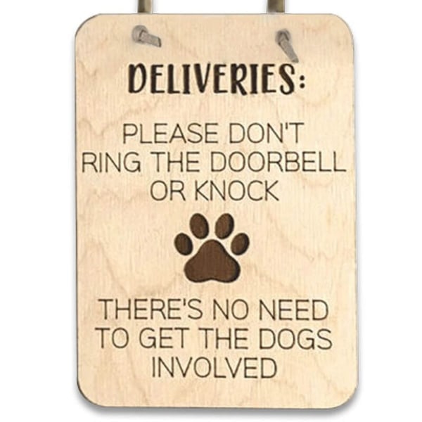 Dog Doorbell Sign Mini Døre Skilte Dont Knock Sign