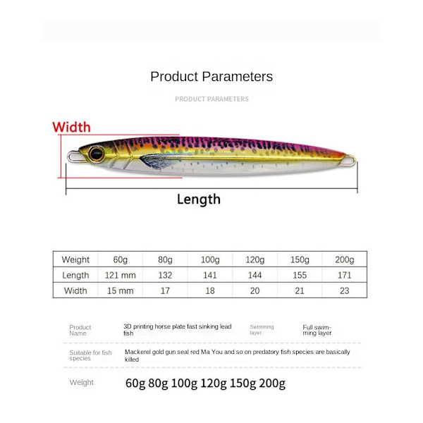 Metalldrag Fiskedrag 80GC MED KROK C MED KROK 80GC with hook