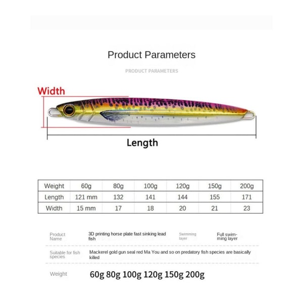 Metallsluk Fishing Lure 60GB MED KROK B MED KROK 60GB with hook