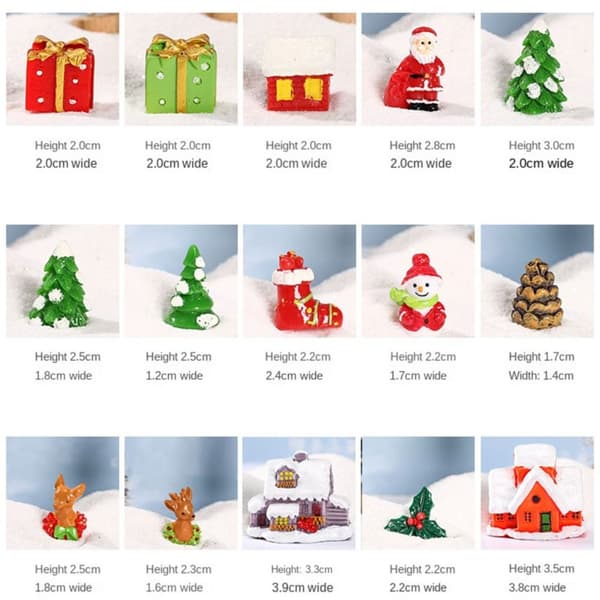 5 STK juledekoration miniaturer ornamenter E E E