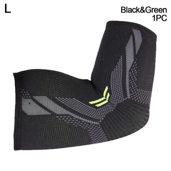 Sportknäskydd Kompressionsknästöd SVART&GRÖN ARMBÅG Black&Green LElbow Protector-Elbow Protector