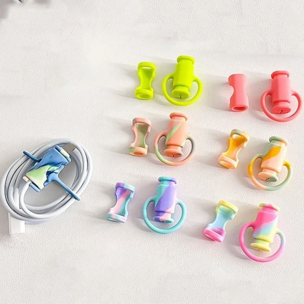 Data Cable Protector Silikon Data Cable Winder SORT SORT Black