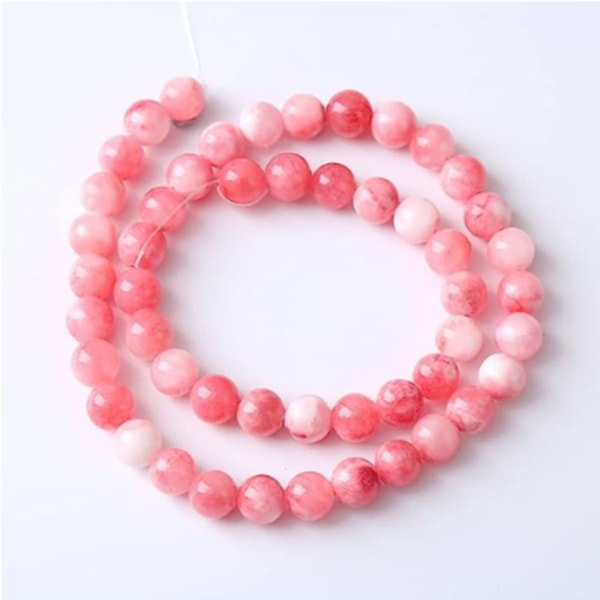 Persian jade vaaleanpunaiset valkoiset helmet Luonnolliset jalokivihelmet