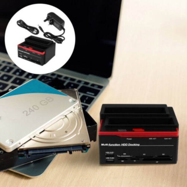 Mobil hårddisk dockningsstation USB kortläsare EU PLUG