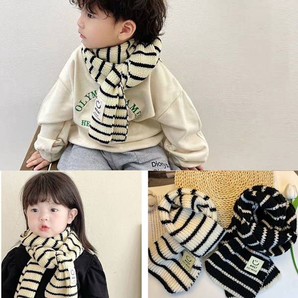 Babyskjerf Babystrikkede skjerf HVIT white