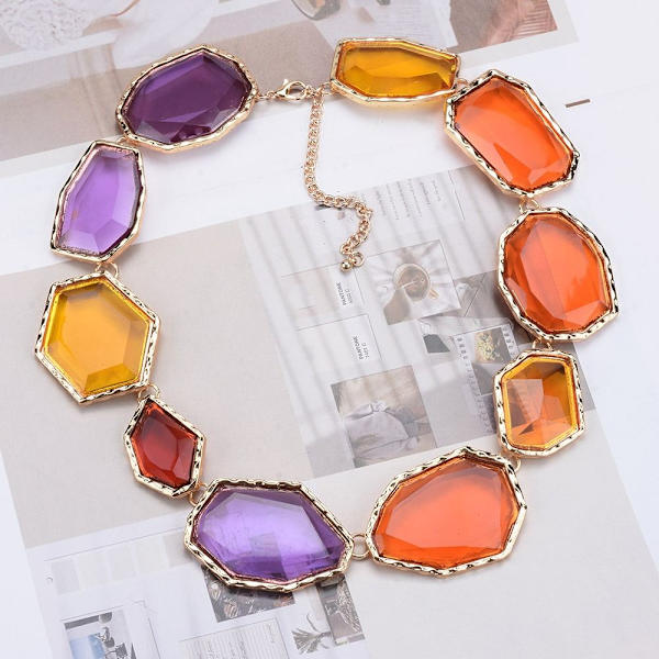 Geometrisk halskjede Choker MULTICOLOR A A Multicolor A-A