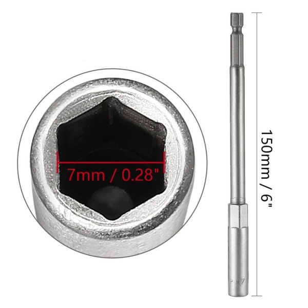 5 st Sexkantskaft Mutter Driver Bit Adapter Borr Bits