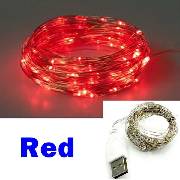 5M LED String Lights Koppar Silver 4 4 4