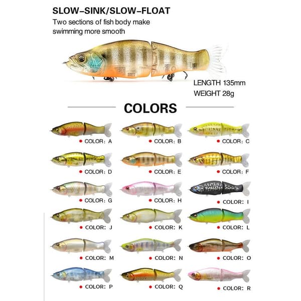 Multi Section -kalastusuhe Minnow Bait BB B