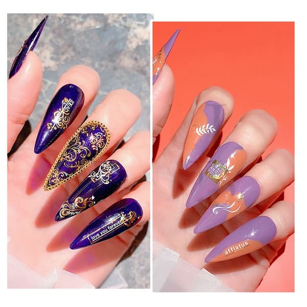Nageldekaler 3D Bronzing Blommor CJ-048 CJ-048