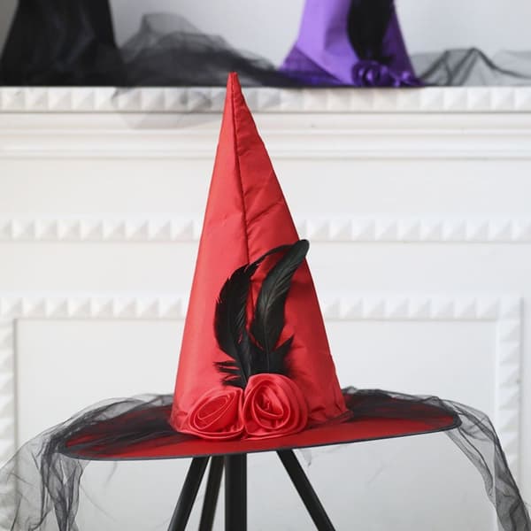 Halloween heksehat Feather Wizard hat LILLA purple