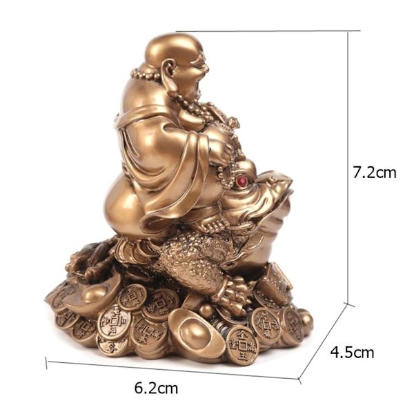 Maitreya Buddha Staty Pengar Maitreya Buddha Skulptur GULD Gold