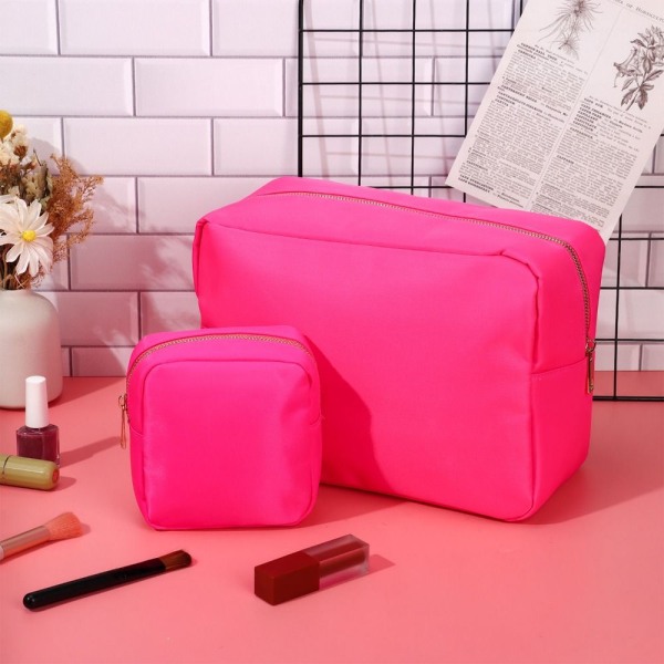 Preppy Makeup Bags Stuff Pouch HOT PINK hot pink