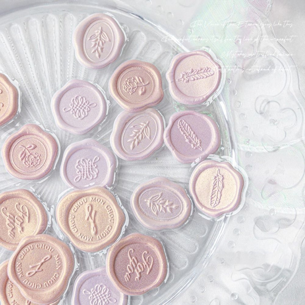 36 STK Vokssegl Stempel Segl Stempelklistremerker ROSA Pink