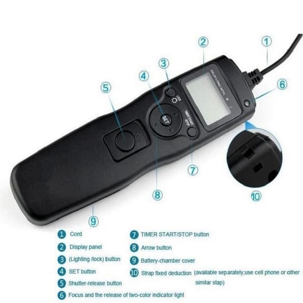 Timer Fjernkontroll Fjernkontroll Rimer Shutter Time Lapse Intervalometer
