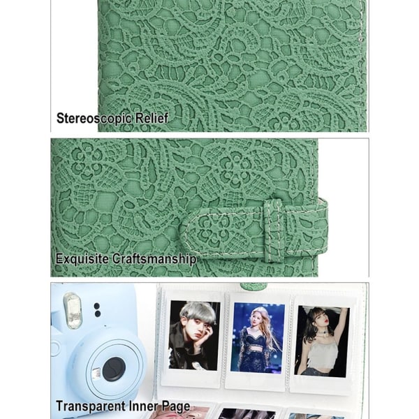 Instant Camera Photo Album 3 tommers bildelagring Waved-White