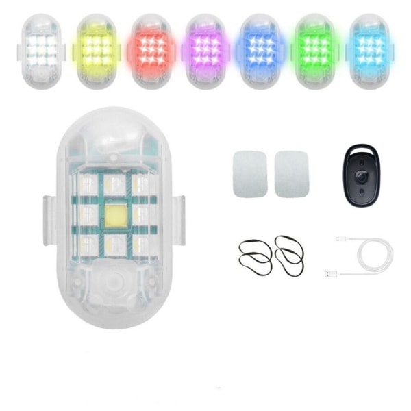 7 farger LED Strobelys Flylys FJERNKONTROLL FJERNKONTROLL Remote control