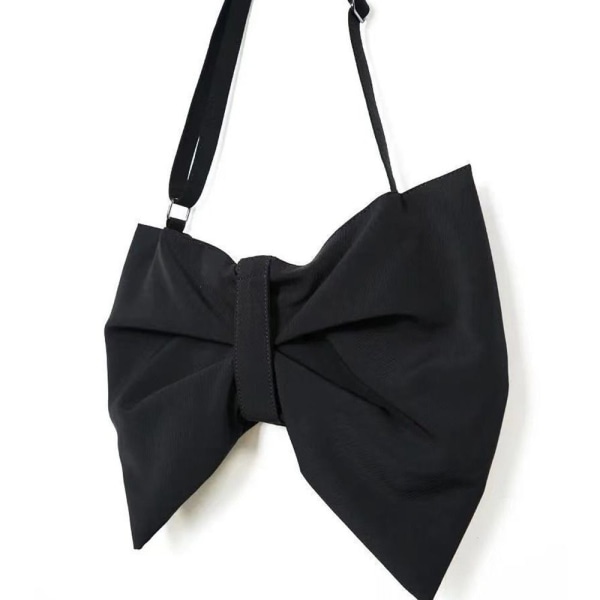 Bow Tie Tote Bag Crossbody Bag SVART L black L