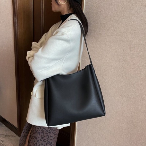 Leather Tote Bag Skulderveske KHAKI khaki