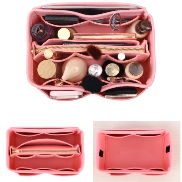 Filtinnleggsveske Makeup Organizer ROSA 34*18*17CM 34*18*17CM pink 34*18*17cm-34*18*17cm