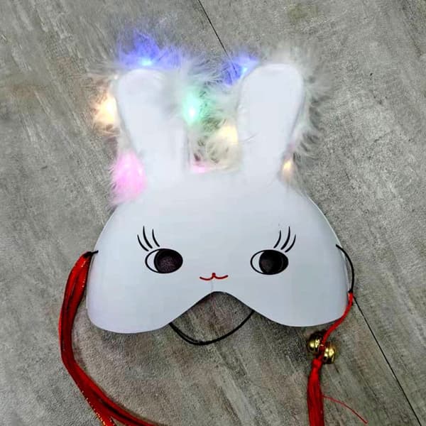 Sparkling Mask Feather Mask HVID white