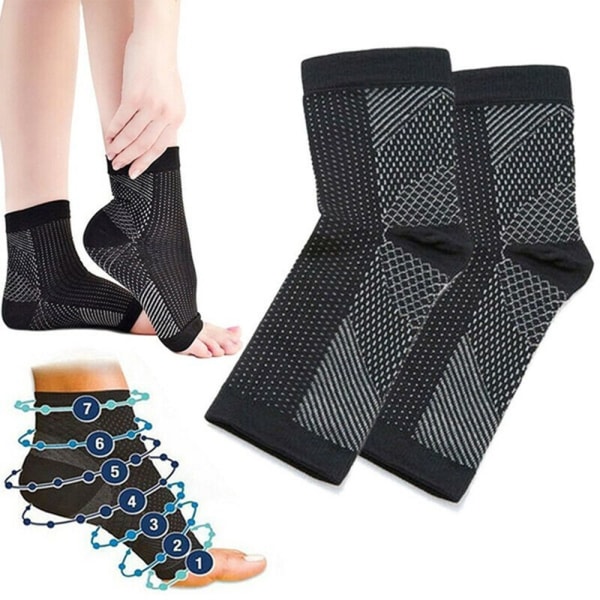2 par fottsokker Plantar Fasciitis kompresjonssokker fot