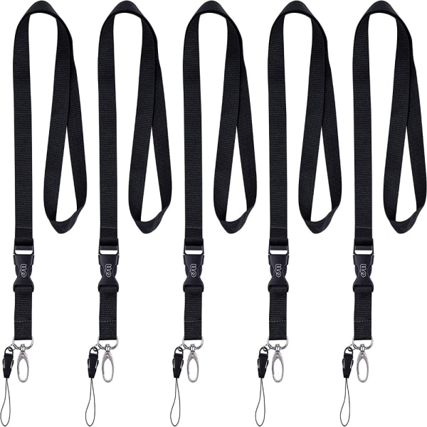 5 Pack nøglering Højkvalitets lanyard drejeligt spænde