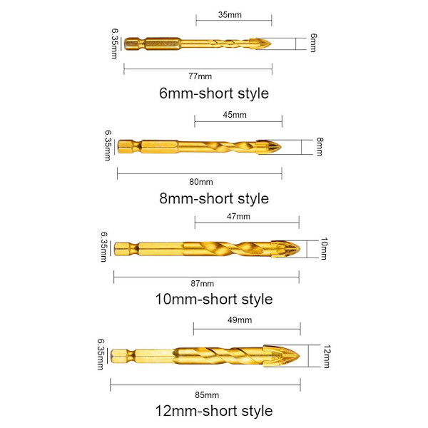 Drill Bits Triangle Bit 10MMLONG STIL LANG STIL 10mmlong style