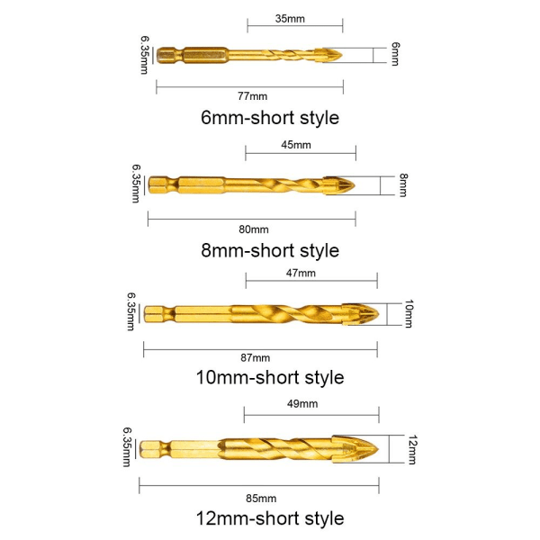 Drill Bits Triangle Bit 8MMLONG STIL LANG STIL 8mmlong style
