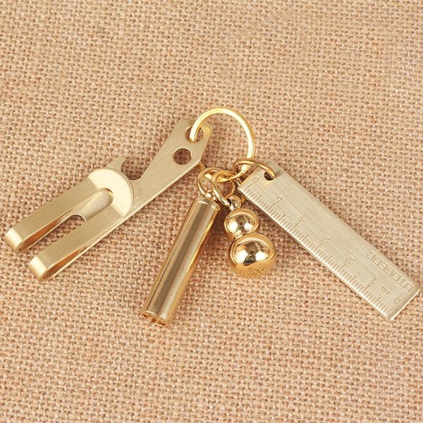 2stk linjal nøkkelring Metall linjal Målelinjal 2PCS